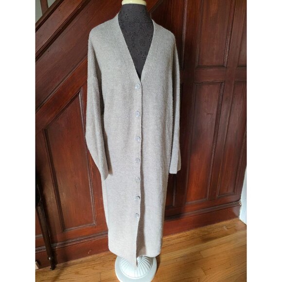H&M Womens Long Ribbed Button-Up Cardigan Sweater Size XL - Picture 1 of 8